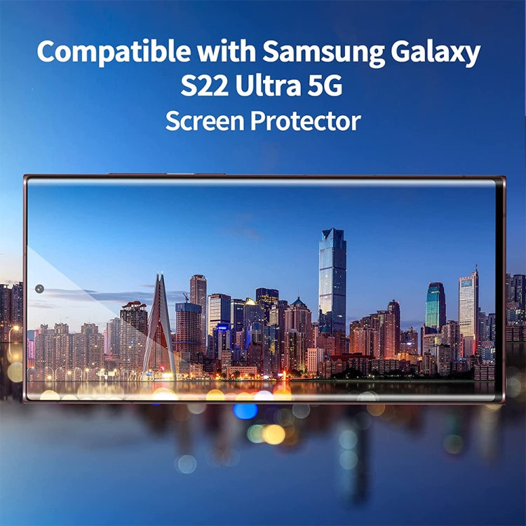 For Samsung Galaxy S22 Ultra 5G 2pcs 3D Curved Edge Full Screen Tempered Glass Film with 2pcs Lens Protector - free shipping - PMC TechLife - Order now!