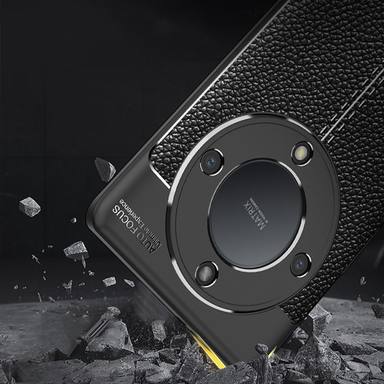 For Honor X9a Litchi Texture Shockproof TPU Phone Case(Blue) - Honor Cases by PMC TechLife | Online Shopping South Africa | PMC TechLife | Buy Now Pay Later Mobicred