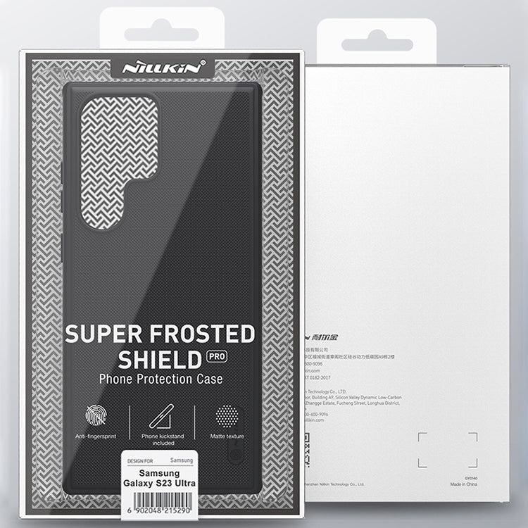 For Samsung Galaxy S23 Ultra 5G NILLKIN Super Frosted Shield Pro PC + TPU Phone Case(Black) - Galaxy S23 Ultra 5G Cases by NILLKIN | Online Shopping South Africa | PMC TechLife | Buy Now Pay Later Mobicred