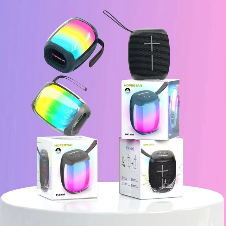 HOPESTAR P50 mini TWS Outdoor RGB Light IPX6 Waterproof Bluetooth Speaker(Blue) - Waterproof Speaker by HOPESTAR | Online Shopping South Africa | PMC TechLife | Buy Now Pay Later Mobicred