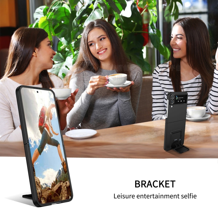 For Samsung Galaxy Z Flip4 5G Three-dimensional Folding Holder PC Phone Case(Black) - free shipping - PMC TechLife - Order now!