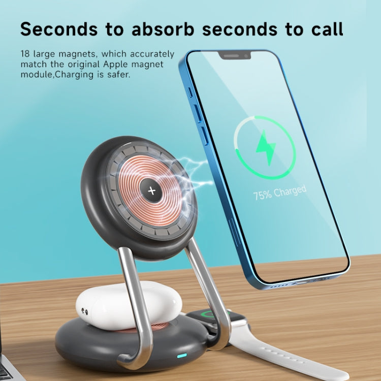 N21 15W 3 in 1 Transparent Magnetic Wireless Charger(Blue) - by PMC TechLife | Online Shopping South Africa | PMC TechLife