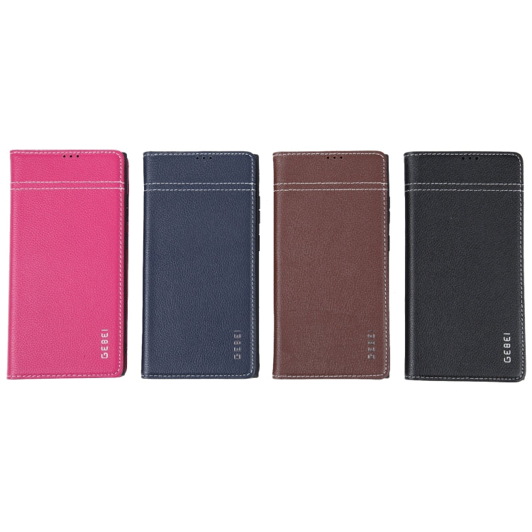For Samsung Galaxy S23 Ultra 5G GEBEI Top-grain Horizontal Flip Leather Phone Case(Brown) - by GEBEI | Online Shopping South Africa | PMC TechLife | Buy Now Pay Later Mobicred