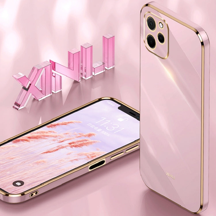 For Huawei nova Y61 XINLI Straight Edge 6D Electroplate TPU Phone Case(Mint Green) - Huawei Cases by XINLI | Online Shopping South Africa | PMC TechLife | Buy Now Pay Later Mobicred