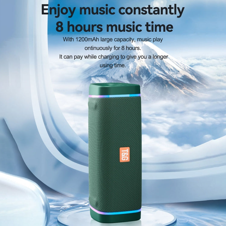 T&G TG375 Outdoor Portable LED Light RGB Wireless Bluetooth Speaker Subwoofer(Dark Green) - Desktop Speaker by T&G | Online Shopping South Africa | PMC TechLife | Buy Now Pay Later Mobicred