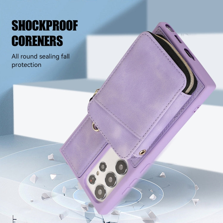 For Samsung Galaxy S23 Ultra 5G Zipper Card Bag Back Cover Phone Case(Purple) - free shipping - PMC TechLife - Order now!