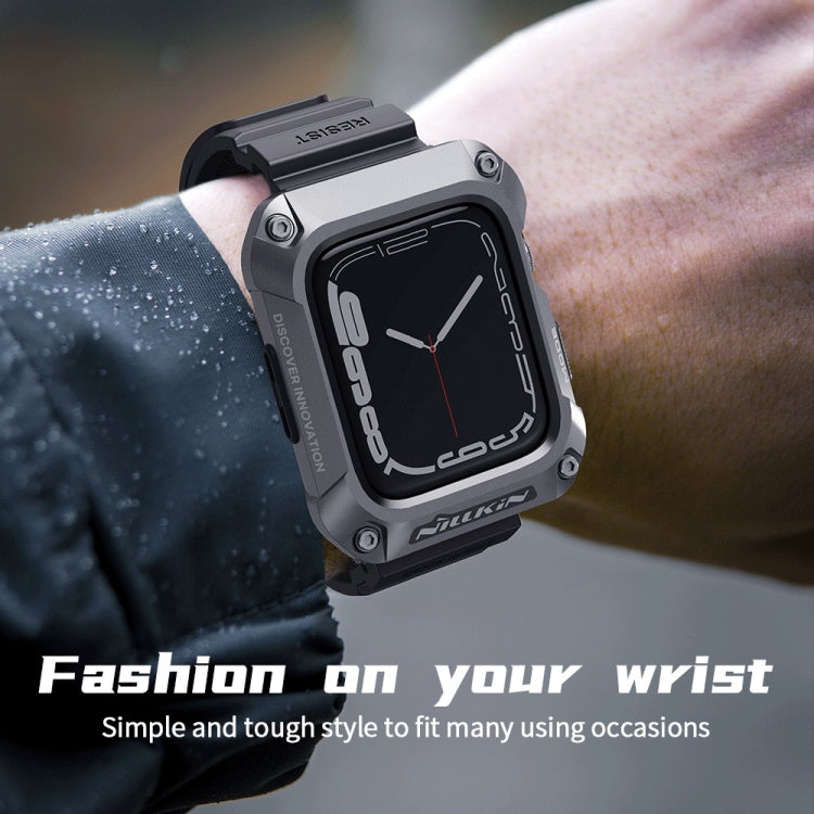NILLKIN Ruidong Series Alloy + TPU Integrated Watch Band For Apple Watch Series 8&7 45mm(Black) - Watch Bands by NILLKIN | Online Shopping South Africa | PMC TechLife | Buy Now Pay Later Mobicred