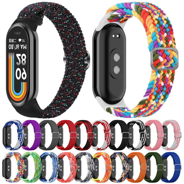 For Xiaomi Mi Band 8 Adjustable Nylon Braided Elasticity Watch Band(Colorful Green) - by PMC TechLife | Online Shopping South Africa | PMC TechLife