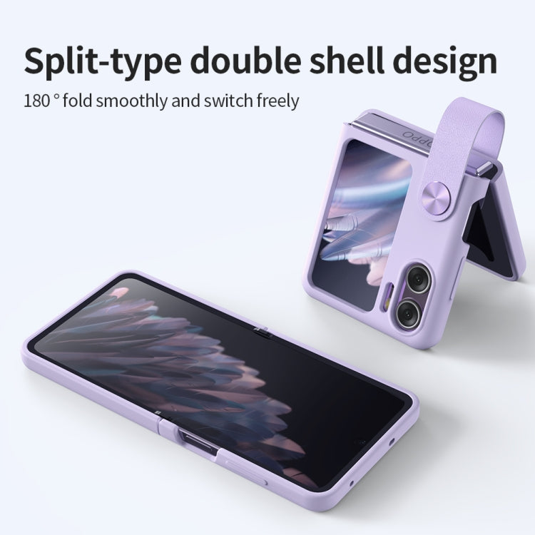 For OPPO Find N2 FlipNILLKIN Skin Feel Liquid Silicone Phone Case With Finger Strap(Purple) - OPPO Cases by NILLKIN | Online Shopping South Africa | PMC TechLife | Buy Now Pay Later Mobicred