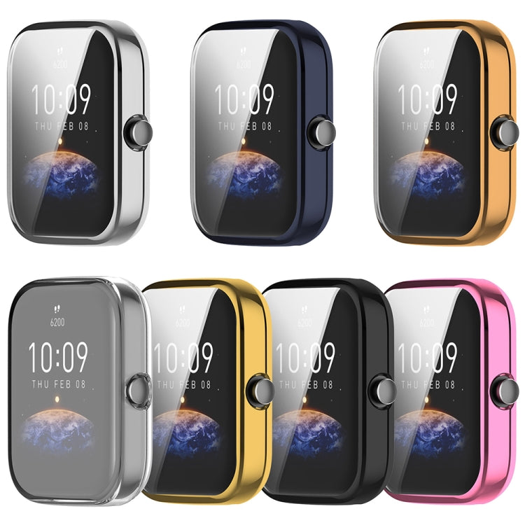 For Amazfit Bip 3 / Bip 3 Pro Universal Full Coverage TPU Electroplating Watch Protective Case(Midnight Blue) - Watch Cases by PMC TechLife | Online Shopping South Africa | PMC TechLife