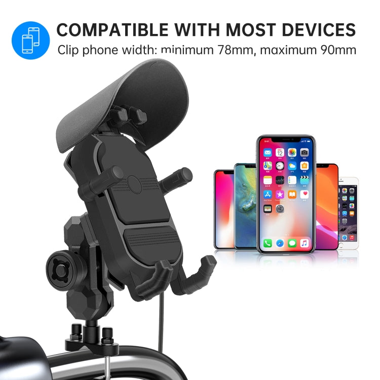 WUPP CS-1848B2 15W Motorcycle Wireless Fast Charging Phone Navigation Holder, Style:Handlebars - free shipping - PMC TechLife - Order now!