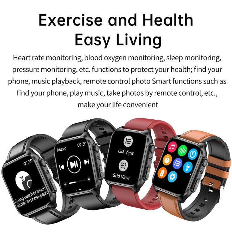 TK12 1.96 inch IP67 Waterproof Silicone Band Smart Watch Supports ECG / Remote Families Care / Bluetooth Call / Body Temperature Monitoring(Red) - Smart Watches by PMC TechLife | Online Shopping South Africa | PMC TechLife