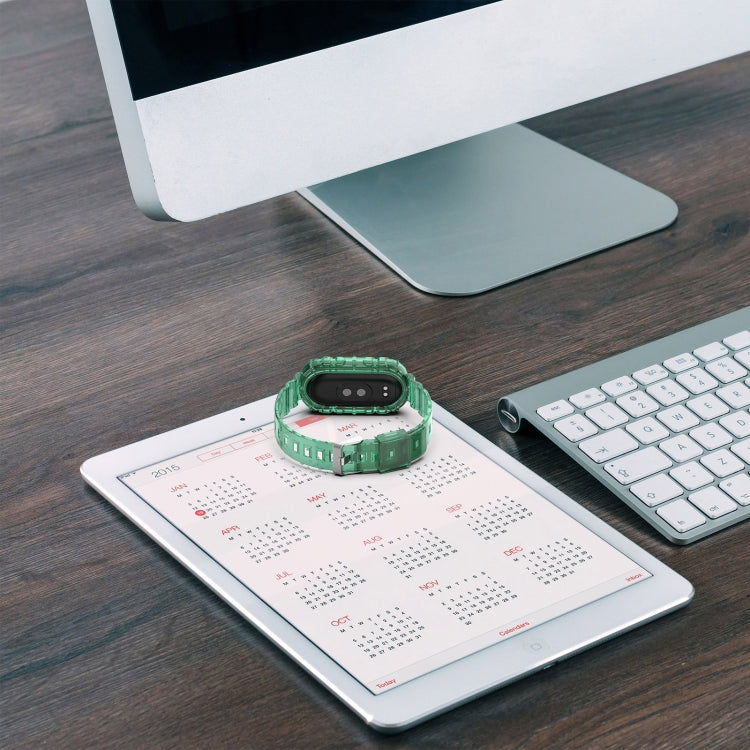 For Xiaomi Mi Band 8 Integrated Transparent Silicone Watch Band(Orange) - Watch Bands by PMC TechLife | Online Shopping South Africa | PMC TechLife