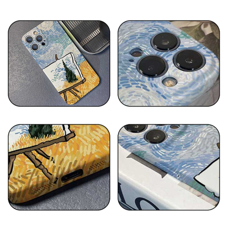 For iPhone SE 2022 / 2020 / 8 / 7 Precise Hole Oil Painting Pattern PC Phone Case(Landscape Painting) - free shipping - PMC TechLife - Order now!