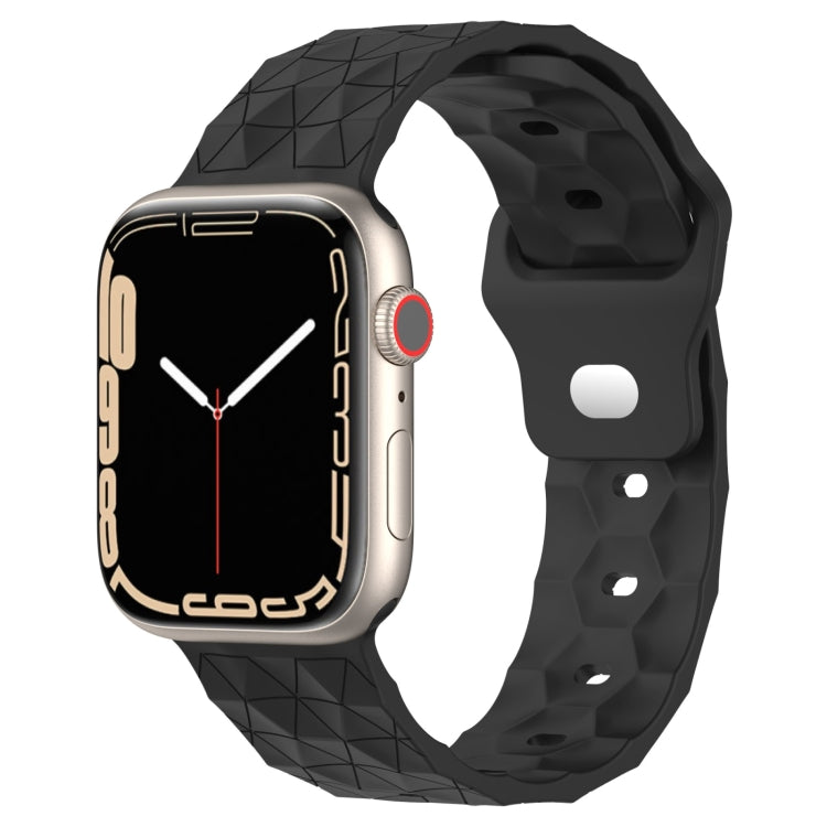 Football Texture Silicone Watch Band For Apple Watch 9 41mm Dark