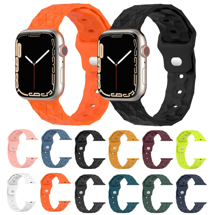 Football Texture Silicone Watch Band For Apple Watch 7 41mm(Dark Blue) - Watch Bands by PMC TechLife | Online Shopping South Africa | PMC TechLife