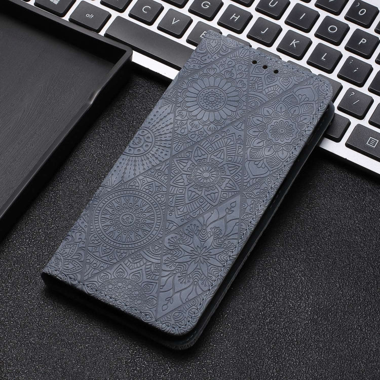 For Samsung Galaxy S23 Ultra 5G Ethnic Embossed Adsorption Leather Phone Case(Grey) - free shipping - PMC TechLife - Order now!