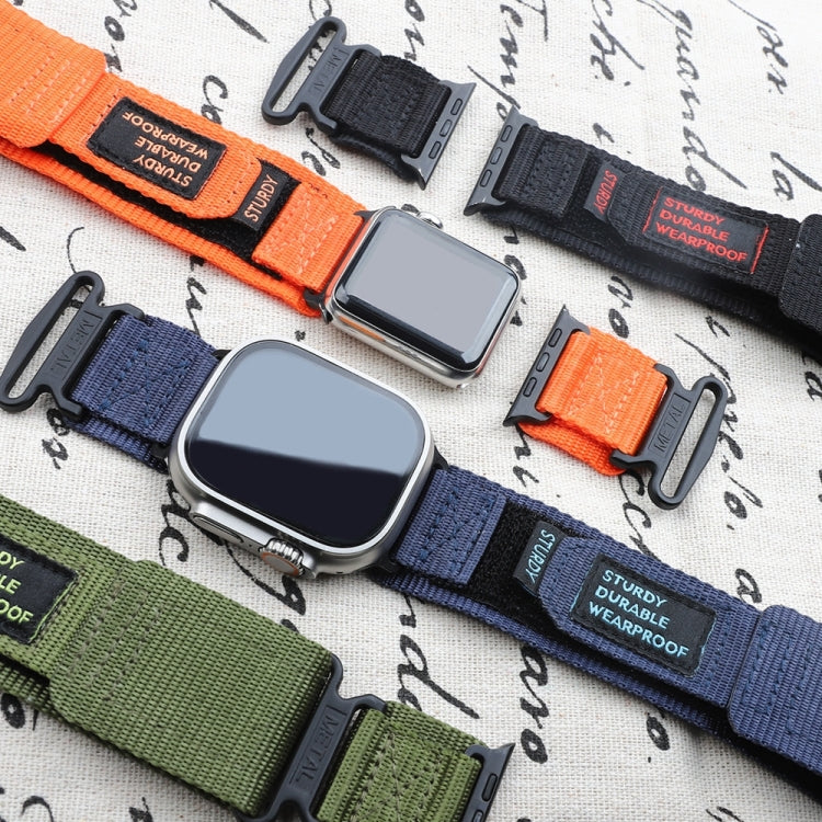 Nylon Two Section Watch Band For Apple Watch 7 45mm(Orange) - Watch Bands by PMC TechLife | Online Shopping South Africa | PMC TechLife