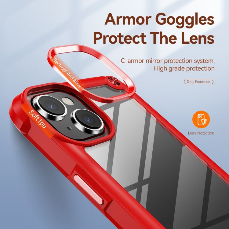 For iPhone 15 Plus TPU + PC Lens Protection Phone Case(Red) - free shipping - PMC TechLife - Order now!