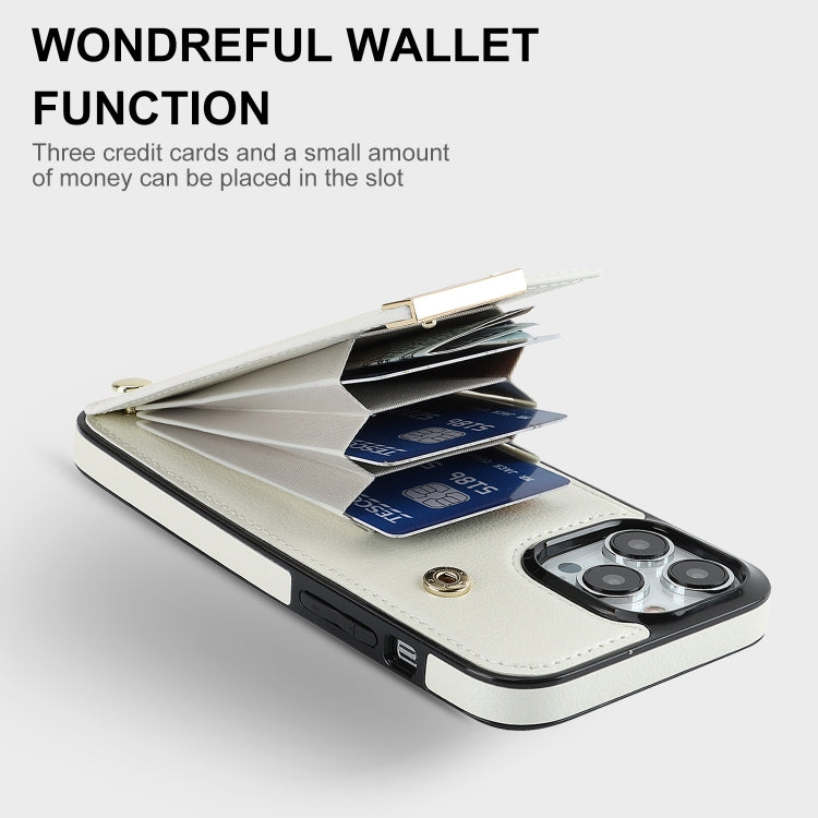 For iPhone 13 Pro Metal Buckle Card Slots Phone Case(White) - free shipping - PMC TechLife - Order now!