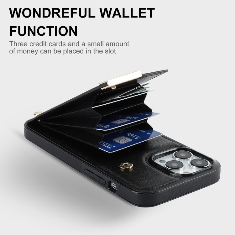 For iPhone 12 / 12 Pro Metal Buckle Card Slots Phone Case(Black) - free shipping - PMC TechLife - Order now!