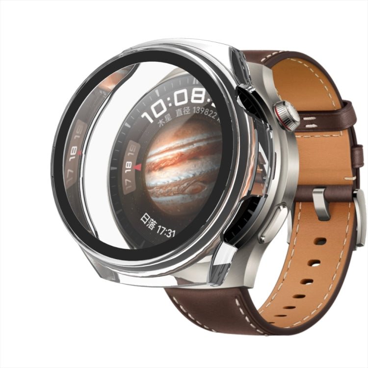 For Huawei Watch 4 Tempered Film + PC Integrated Watch Protective Case(Transparent) - Watch Cases by PMC TechLife | Online Shopping South Africa | PMC TechLife