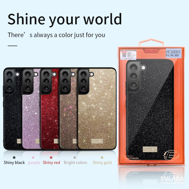 For Samsung Galaxy S23 Ultra 5G SULADA Glittery TPU Hybrid Handmade Leather Phone Case(Black) - Galaxy S23 Ultra 5G Cases by SULADA | Online Shopping South Africa | PMC TechLife | Buy Now Pay Later Mobicred