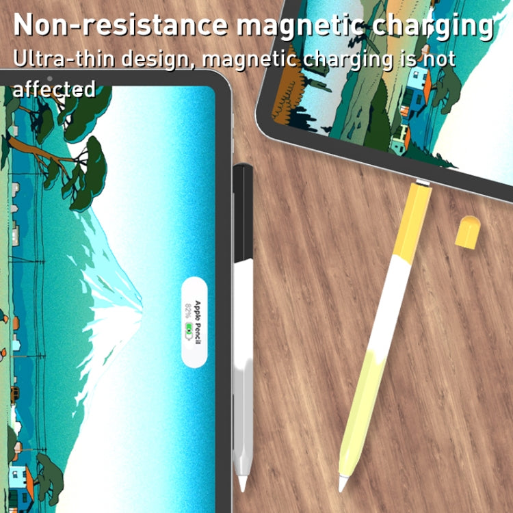 For Apple Pencil 1 LOVE MEI Rainbow Liquid Silicone Protective Pen Case(Yellow) - Pencil Accessories by LOVE MEI | Online Shopping South Africa | PMC TechLife | Buy Now Pay Later Mobicred
