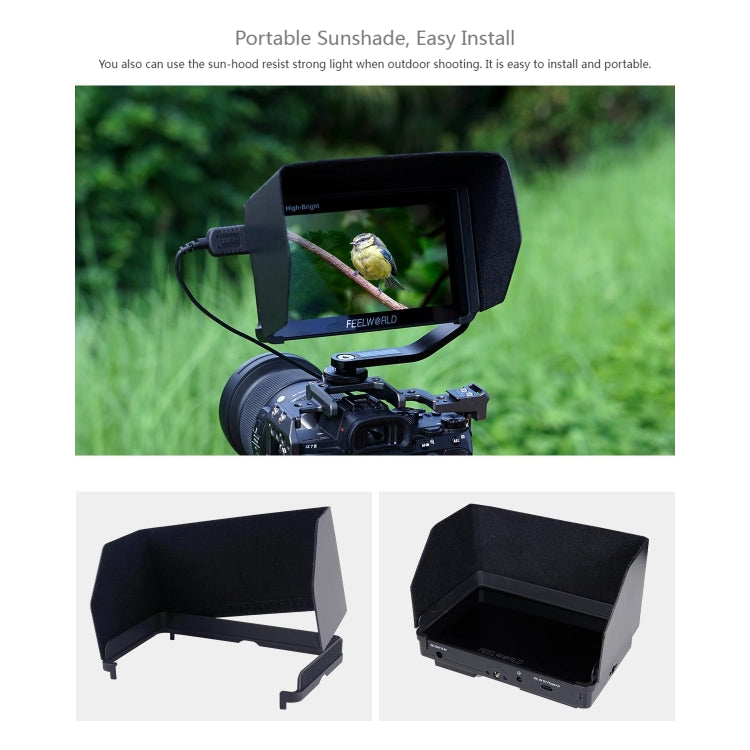 FEELWORLD F5 ProX 5.5 inch 1600nit High Bright Touch Screen DSLR Camera Field Monitor 4K HDMI F970 Install and Power Kit(Black) - free shipping - PMC TechLife - Order now!