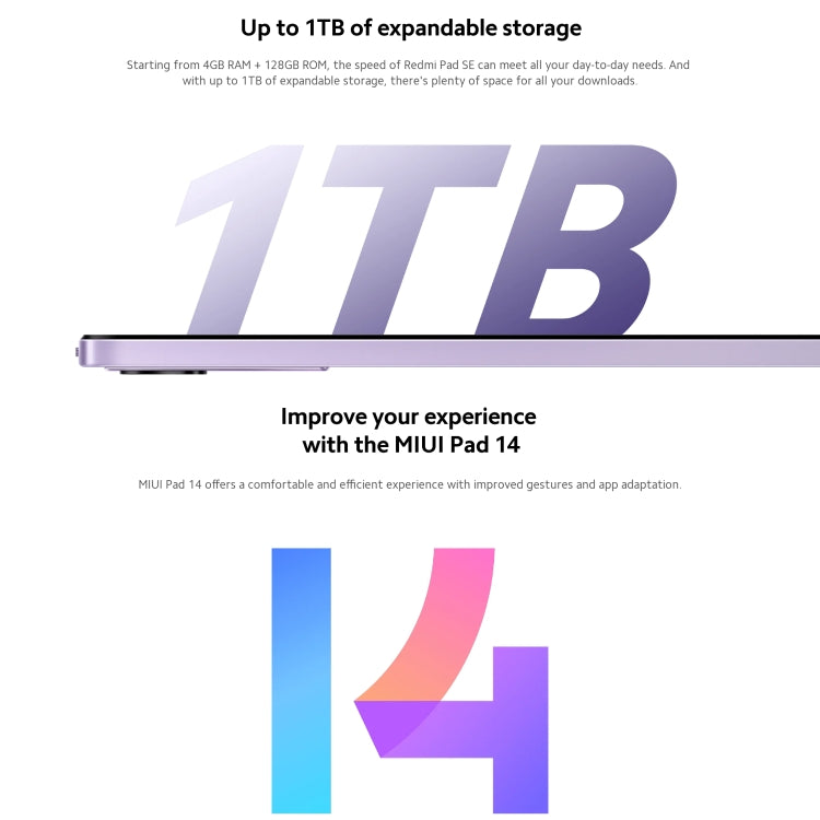 Xiaomi Redmi Pad SE 11 inch, 6GB+128GB, MIUI Pad 14 OS Qualcomm Snapdragon 680 Octa Core, Not Support Google Play(Purple) - free shipping - PMC TechLife - Order now!