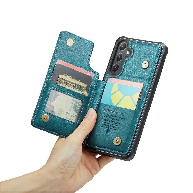 For Samsung Galaxy S23 FE 5G CaseMe C22 Card Slots Holder RFID Anti-theft Phone Case(Blue Green) - free shipping - PMC TechLife - Order now!