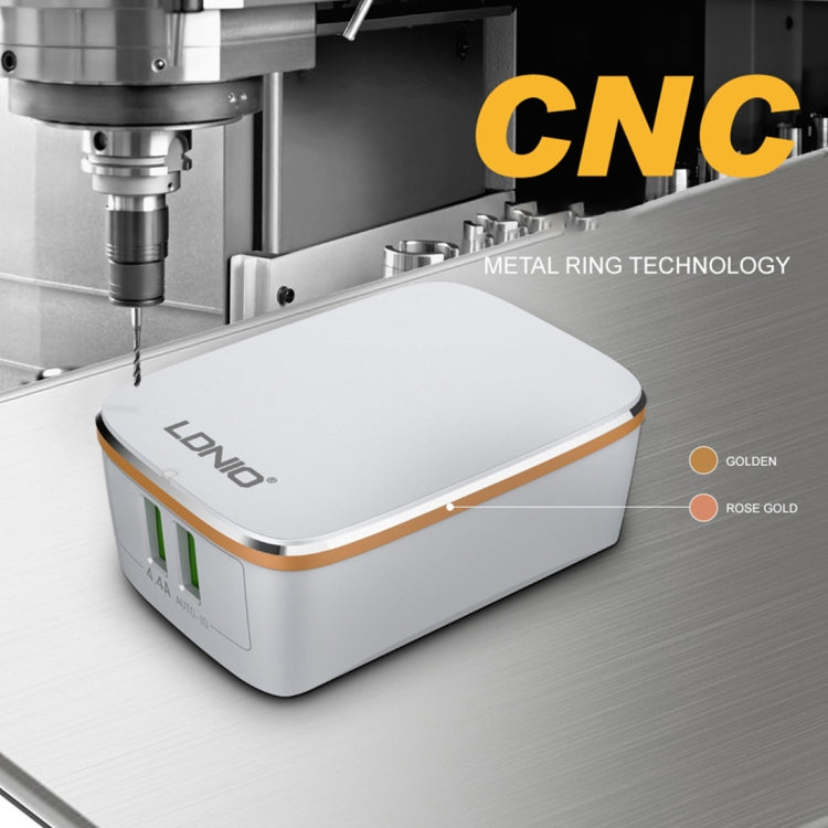 LDNIO A2204 2 in 1 12W Dual USB Interface Travel Charger Mobile Phone Charger with 8 Pin Data Cable, UK Plug - free shipping - PMC TechLife - Order now!