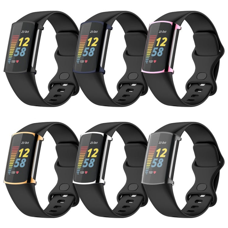 For Fitbit Charge 6 / 5 Full Coverage TPU Electroplated Watch Protective Case(Black) - Watch Cases by PMC TechLife | Online Shopping South Africa | PMC TechLife