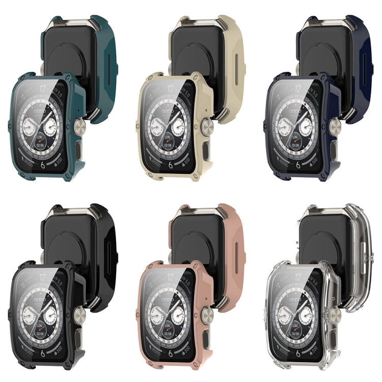 For OPPO Watch 4 Pro PC + Tempered Film Integrated Watch Protective Case(Black) - by PMC TechLife | Online Shopping South Africa | PMC TechLife