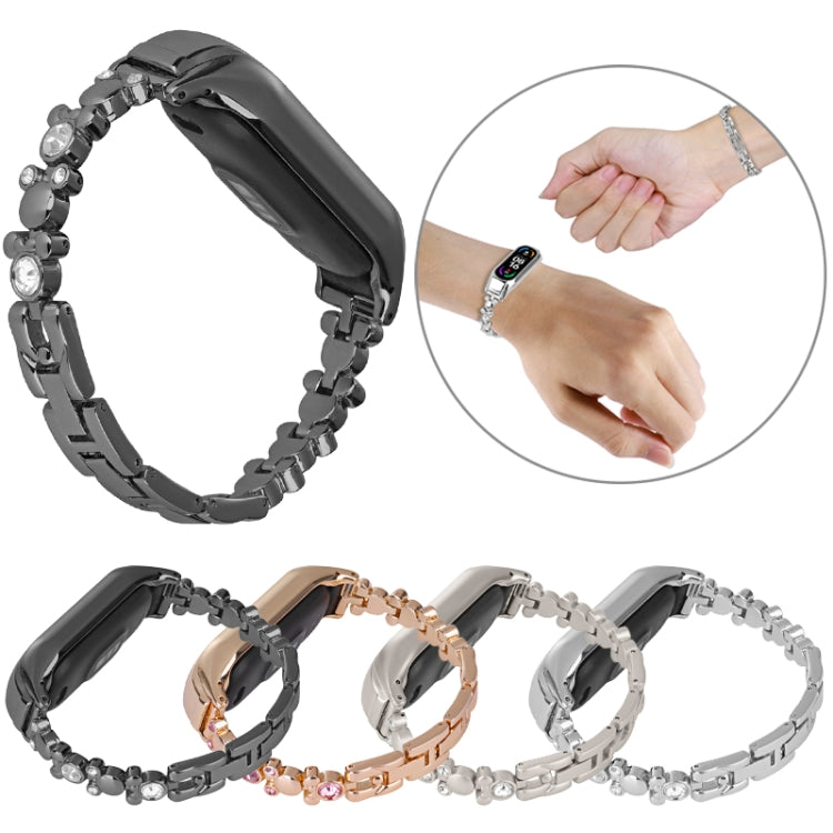 For Xiaomi Mi Band 7 Cute Bear Diamond Metal Watch Band(Silver) - free shipping - PMC TechLife - Order now!
