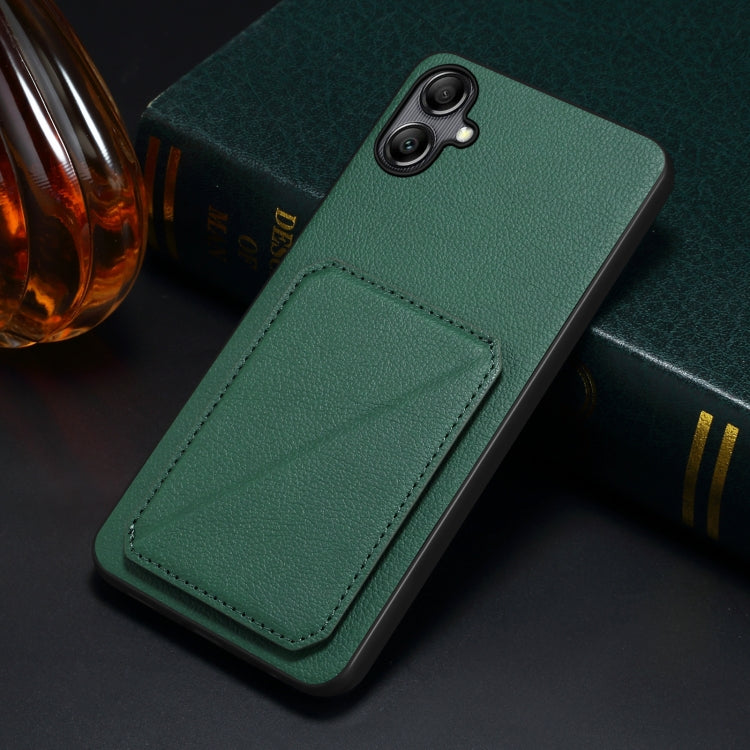 For Samsung Galaxy S23 5G Denior Imitation Calf Leather Back Phone Case with Holder(Green) - Galaxy S23 5G Cases by Denior | Online Shopping South Africa | PMC TechLife | Buy Now Pay Later Mobicred