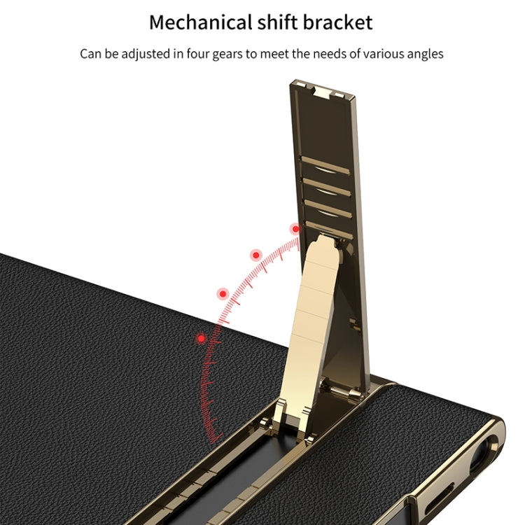 For Samsung Galaxy S24 Ultra 5G GKK Triumph Ultra-Thin Plain Leather Phone Case with Holder(Carbon Fiber) - Galaxy S24 Ultra 5G Cases by GKK | Online Shopping South Africa | PMC TechLife | Buy Now Pay Later Mobicred