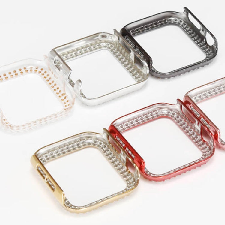 For Apple Watch Series 3 / 2 / 1 38mm Plating Dual-Row Diamond Hollow PC Watch Case(Black) - free shipping - PMC TechLife - Order now!