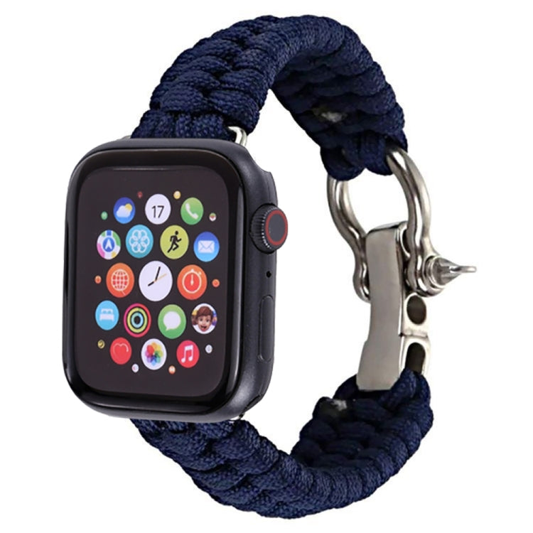 Braided Umbrella Cord Watch Band For Apple Watch Ultra 49mm&Watch Ultra 2  49mm / Series 9&8&7 45mm / SE 3&SE 2&6&SE&5&4 44mm / 3&2&1 42mm(Blue)