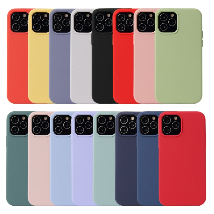 For iPhone 12 / 12 Pro Solid Color Liquid Silicone Shockproof Protective Case(Yellow) - iPhone 12 / 12 Pro Cases by PMC TechLife | Online Shopping South Africa | PMC TechLife