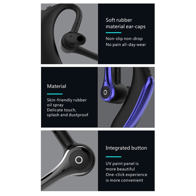 F910 Bluetooth 5.0 Hanging Ear Style Dual Mic Noise Cancelling Bluetooth Earphone(Black) - Bluetooth Earphone by PMC TechLife | Online Shopping South Africa | PMC TechLife