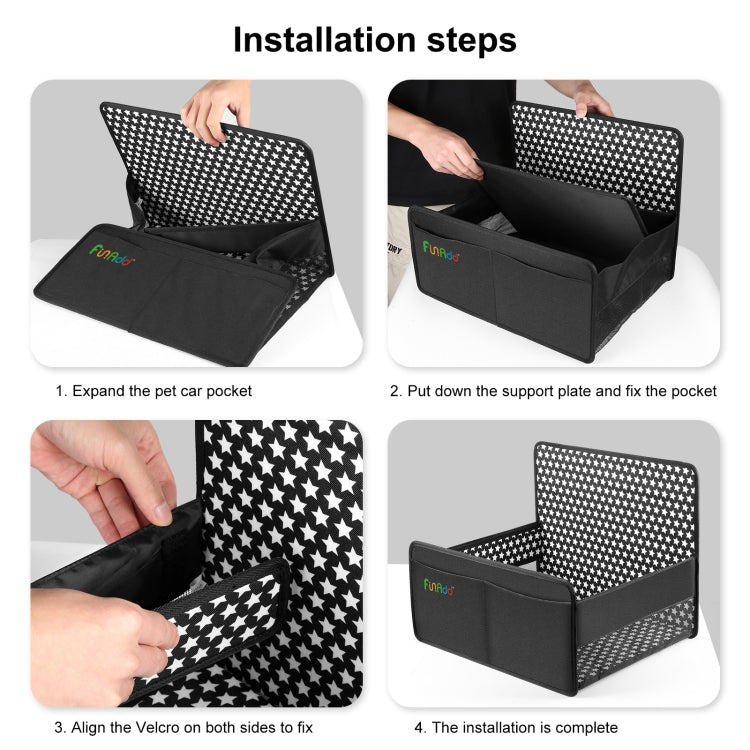 FunAdd Breathable and Foldable Pet Dog Car Basket Anti-dirty Waterproof Pad (Black) - Pet Storages & Bags by FunAdd | Online Shopping South Africa | PMC TechLife | Buy Now Pay Later Mobicred