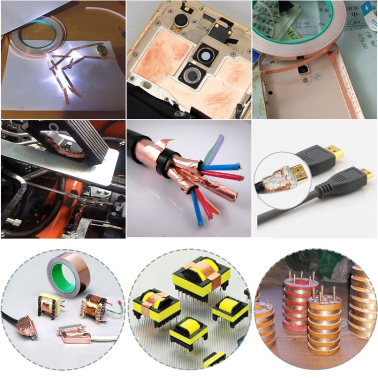 Pure Copper Double-sided Conductive Copper Foil Tape Signal Masking Tape, Size: 20m x 6mm - free shipping - PMC TechLife - Order now!