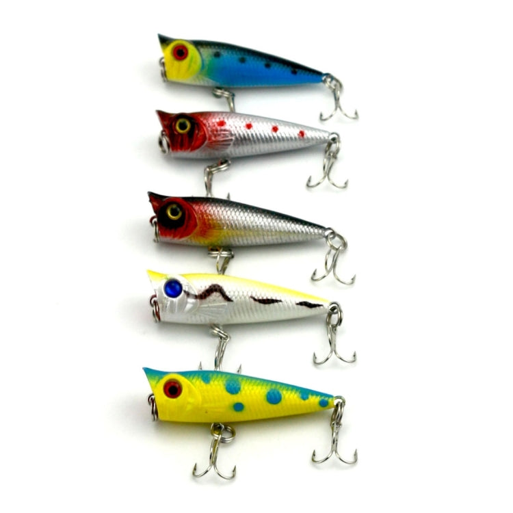 HENGJIA Artificial Fishing Lures Popper Bionic Fishing Bait with Hooks,  Length: 5 cm, Random Color Delivery, ZA
