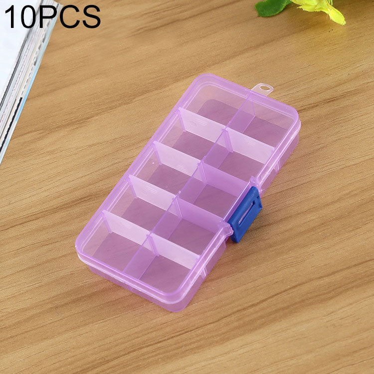 10 PCS Removable Grid Plastic Box Organizer for Jewelry Earring