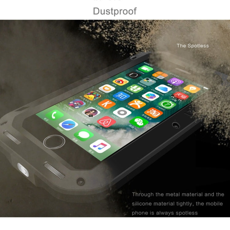 LOVE MEI for iPhone 7 Professional and Powerful Dustproof Shockproof Anti-slip Metal Protective Case(Black) - More iPhone Cases by LOVE MEI | Online Shopping South Africa | PMC TechLife | Buy Now Pay Later Mobicred