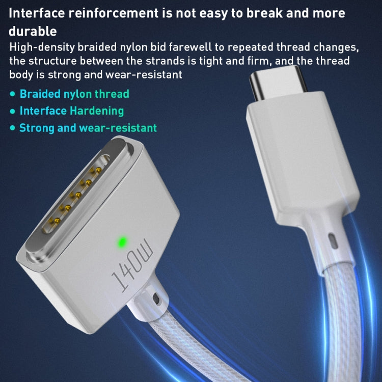140W USB-C / Type-C to MagSafe 3 Magnetic Fast Charging Cable, Length:2m (White) - Cable & Adapter by PMC TechLife | Online Shopping South Africa | PMC TechLife