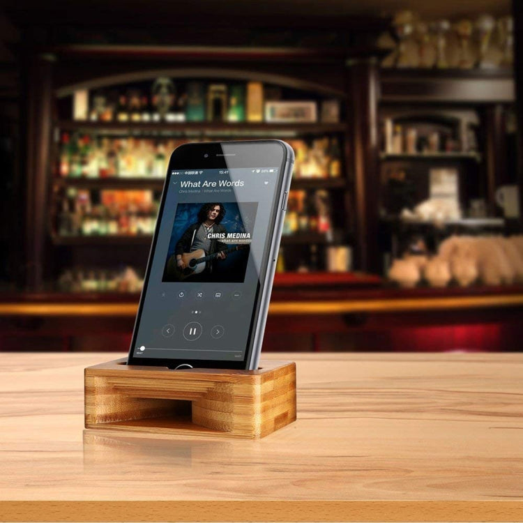 HQ-J101 Universal Bamboo Phone Desktop Stand Holder for Smart Phones within 5.5 inches - Desktop Holder by PMC TechLife | Online Shopping South Africa | PMC TechLife