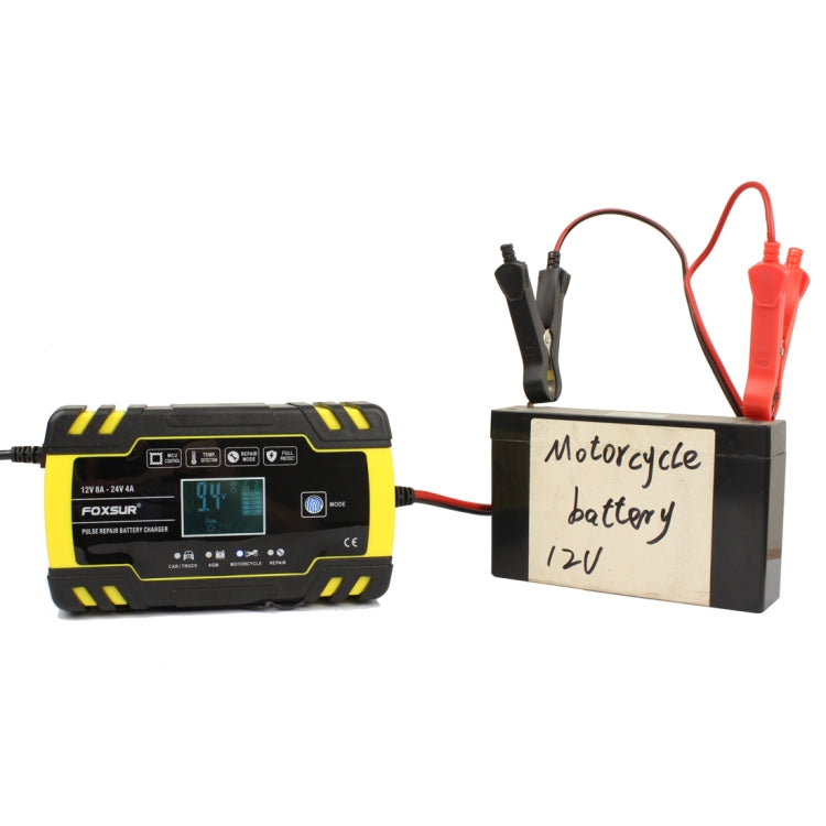 FOXSUR 12V-24V Car Motorcycle Truck ABS Repair Battery Charger AGM Charger, UK Plug - free shipping - PMC TechLife - Order now!