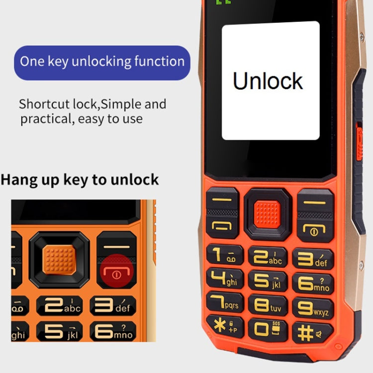 K1 Triple Proofing Elder Phone, Waterproof Shockproof Dustproof, 4800mAh Battery, 2.4 inch, 21 Keys, Bluetooth, LED Flashlight, FM, SOS, Dual SIM, Network: 2G (Red) - Others by PMC TechLife | Online Shopping South Africa | PMC TechLife
